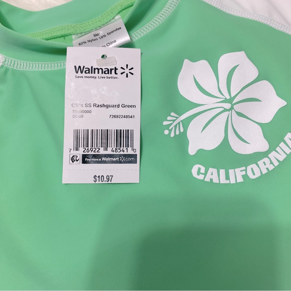 GIRLS RASHGUARD  GREEN - Picture 2 of 5